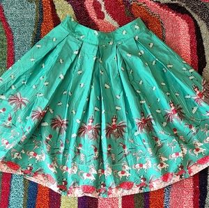 Vintage Style Green Circus Trapeze Artist Skirt M